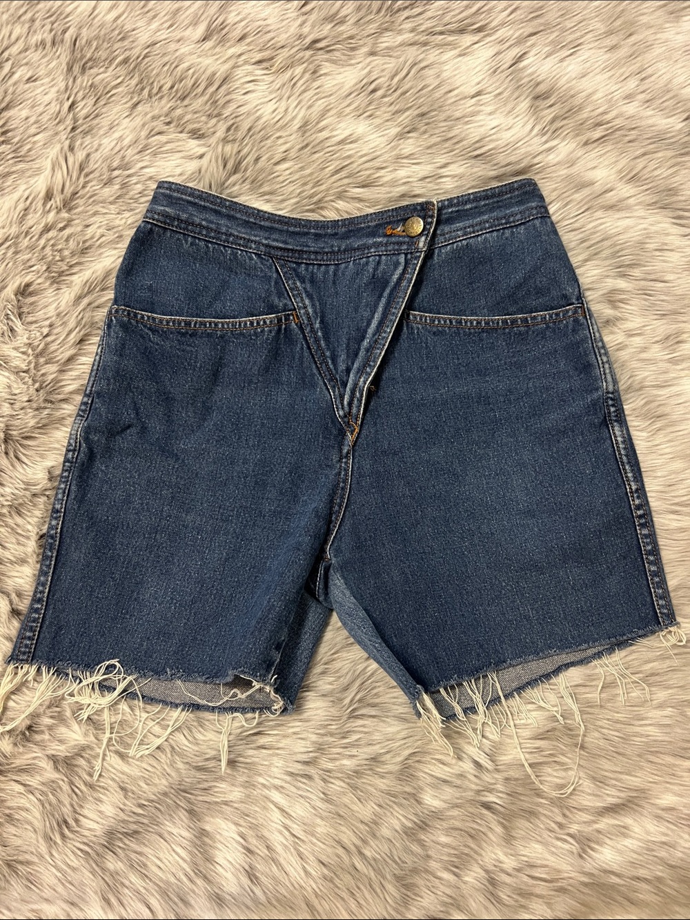 Jordache  Dark Blue High-Rise Denim Bermuda Shorts